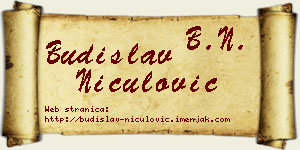 Budislav Niculović vizit kartica